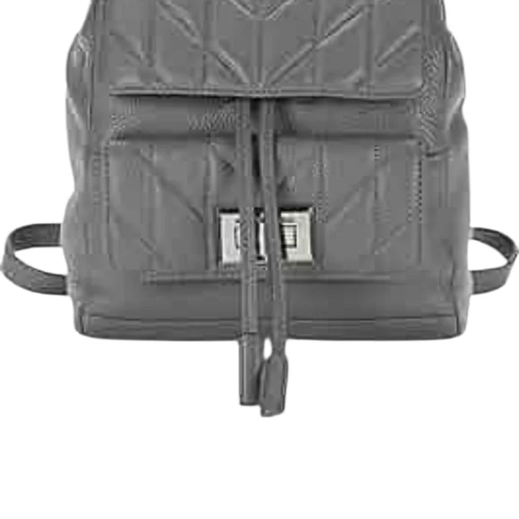 Karl Lagerfeld Gray Leather Backpack Purse. - Picture 3 of 10